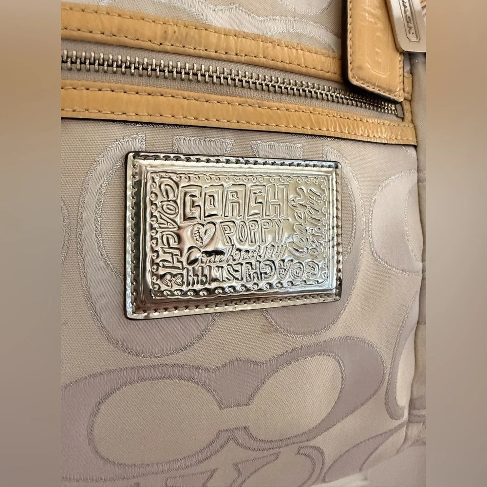 Coach Poppy Limited Edition Signature Sateen Glam Tote Bag - Picture 12 of 12